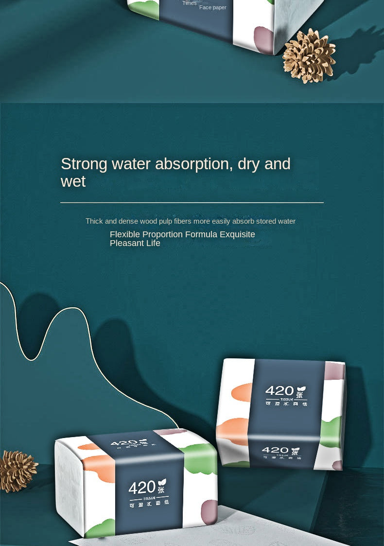 10 Pack Bulk Eco-Friendly 5-Ply Facial Tissue – Soft, Comfortable, Premium Virgin Wooden Pulp, No Fluorescent Additives – Portable Travel Tissue Paper