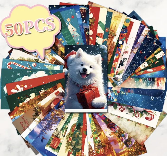 50 Pack Christmas Cards – Assorted Holiday Greeting Cards Bulk Set for Family, Friends & Business