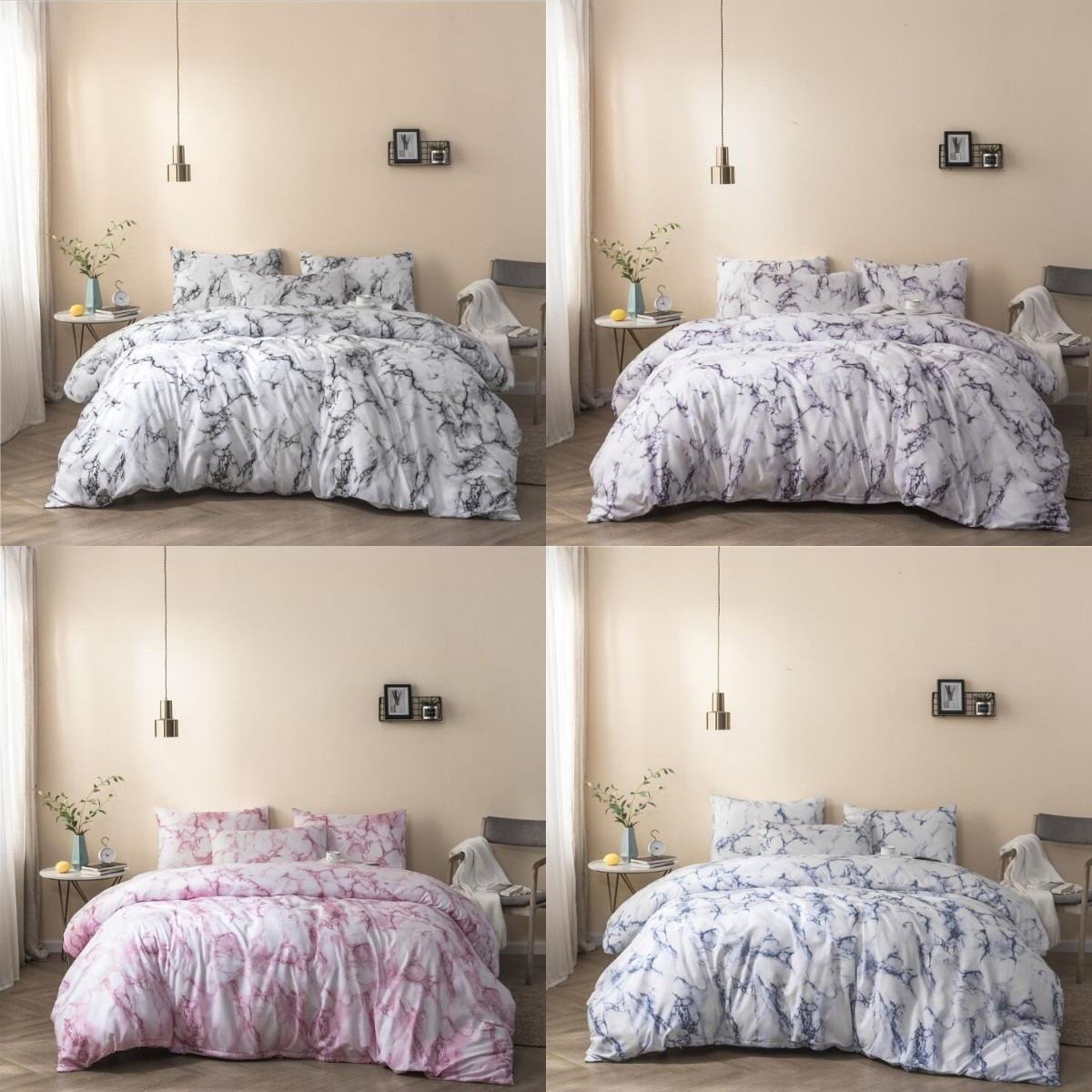 Marble Pattern Bedding Sets Hot Sale Duvet Cover Set 3pcs Bed