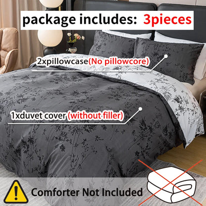 DreamWeave™ Pattern Print 3-Piece Duvet Cover Set – Ultra-Soft, Skin-Friendly, 1 Duvet Cover + 2 Pillowcases