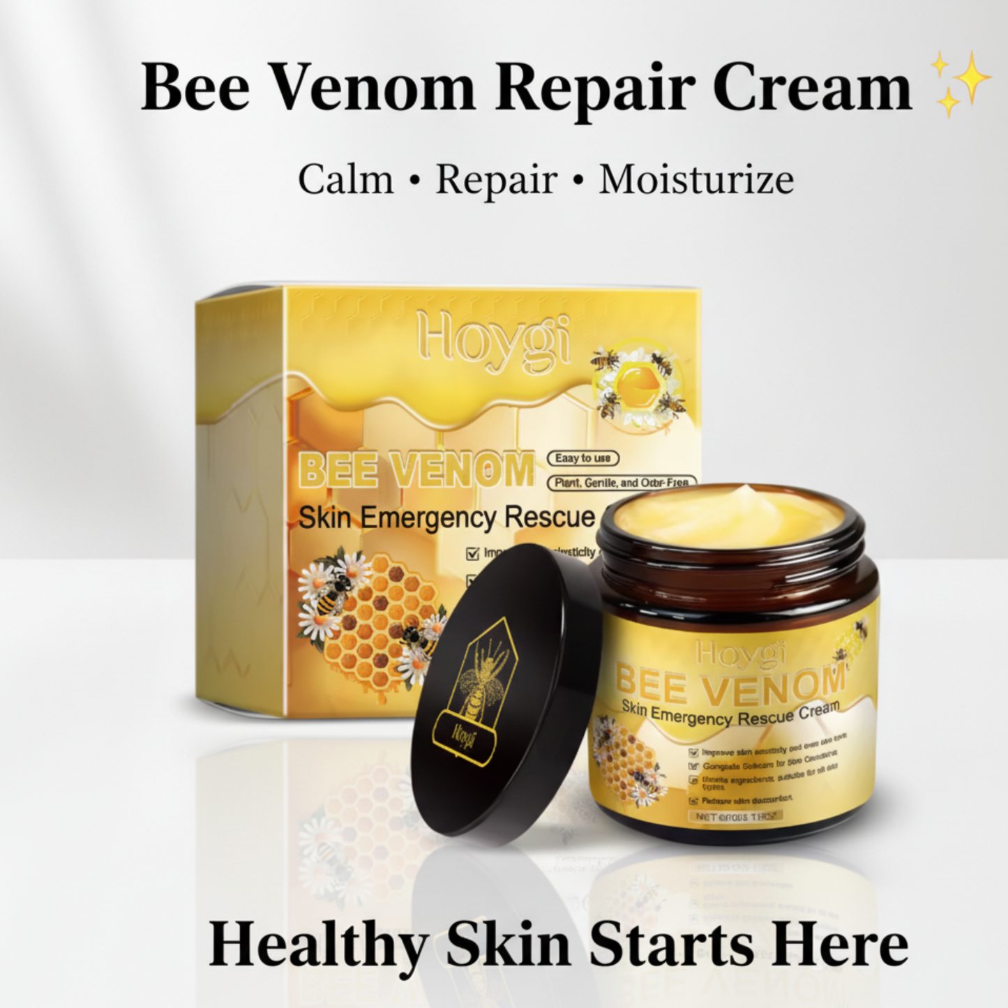 HOYGI Bee Venom Repair Cream – Deep Moisturizing & Redness Relief Skin Barrier Strengthening Cream (60g)