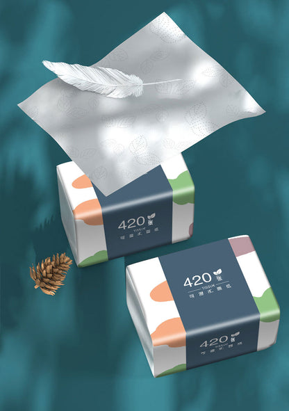 10 Pack Bulk Eco-Friendly 5-Ply Facial Tissue – Soft, Comfortable, Premium Virgin Wooden Pulp, No Fluorescent Additives – Portable Travel Tissue Paper