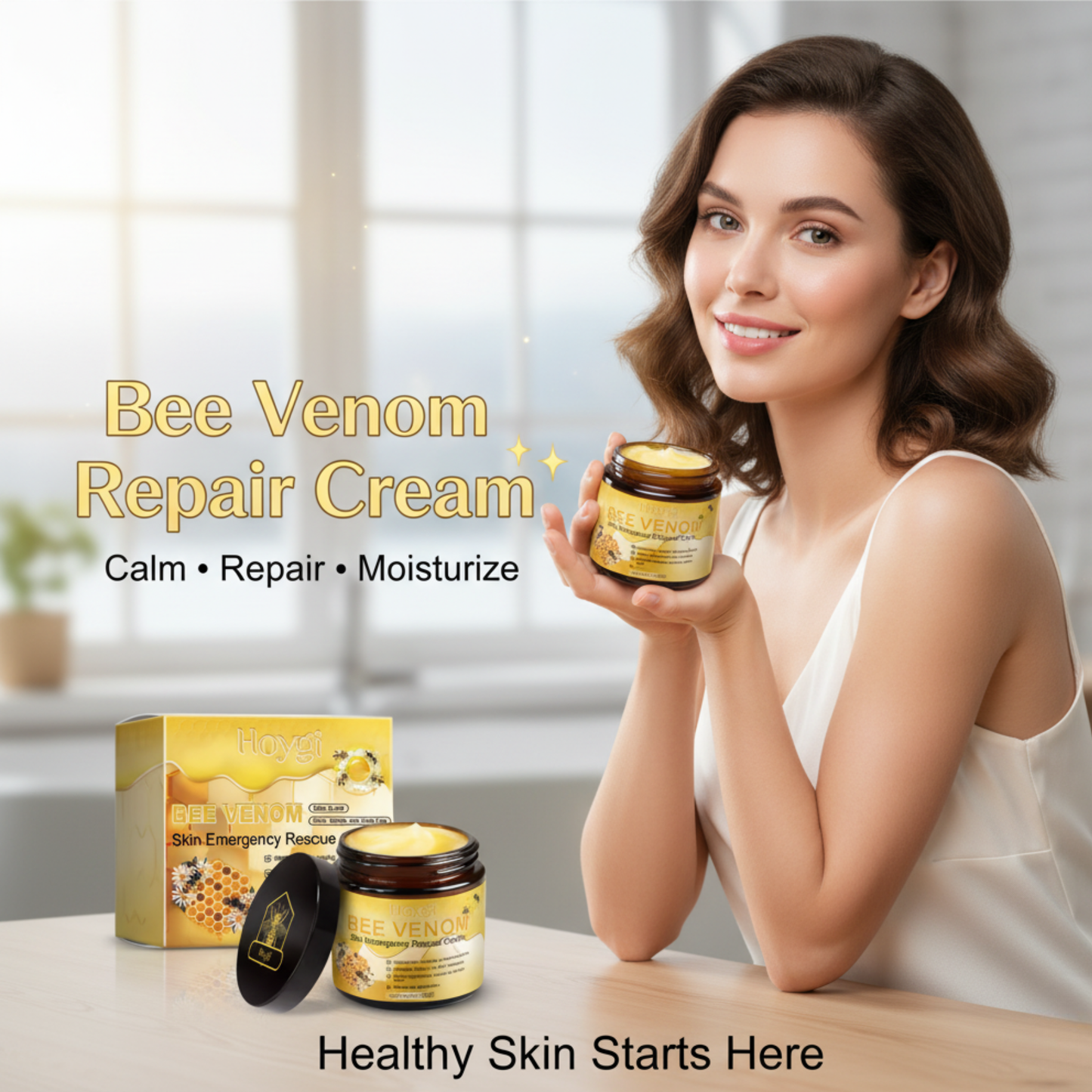 HOYGI Bee Venom Repair Cream – Deep Moisturizing & Redness Relief Skin Barrier Strengthening Cream (60g)