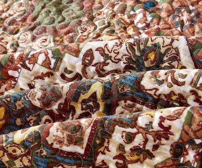 DaDa Bedding Rustic Earthy Cross Motif Folk Ogee Moroccan Scalloped