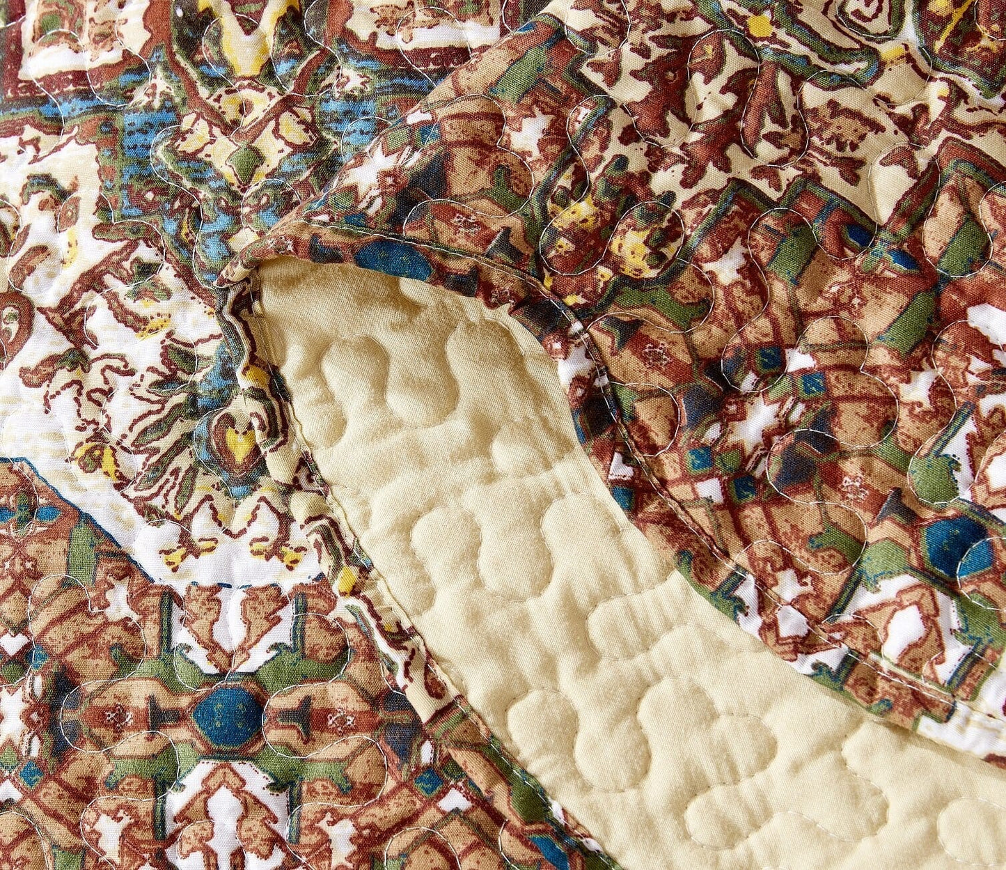 DaDa Bedding Rustic Earthy Cross Motif Folk Ogee Moroccan Scalloped