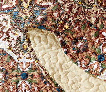 DaDa Bedding Rustic Earthy Cross Motif Folk Ogee Moroccan Scalloped