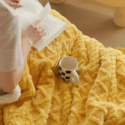 Soft Woolen Blanket for Bedding and Sofa, Warm Lamb Velvet Flannel Cover Blanket for Office, Air Conditioning and Nap